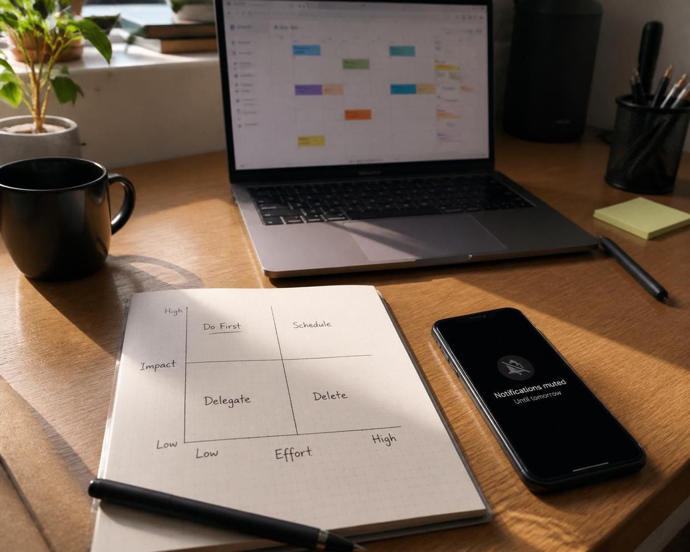 discover the first things first principle, a prioritisation system designed to help you stay focused and effective even during challenging weeks.